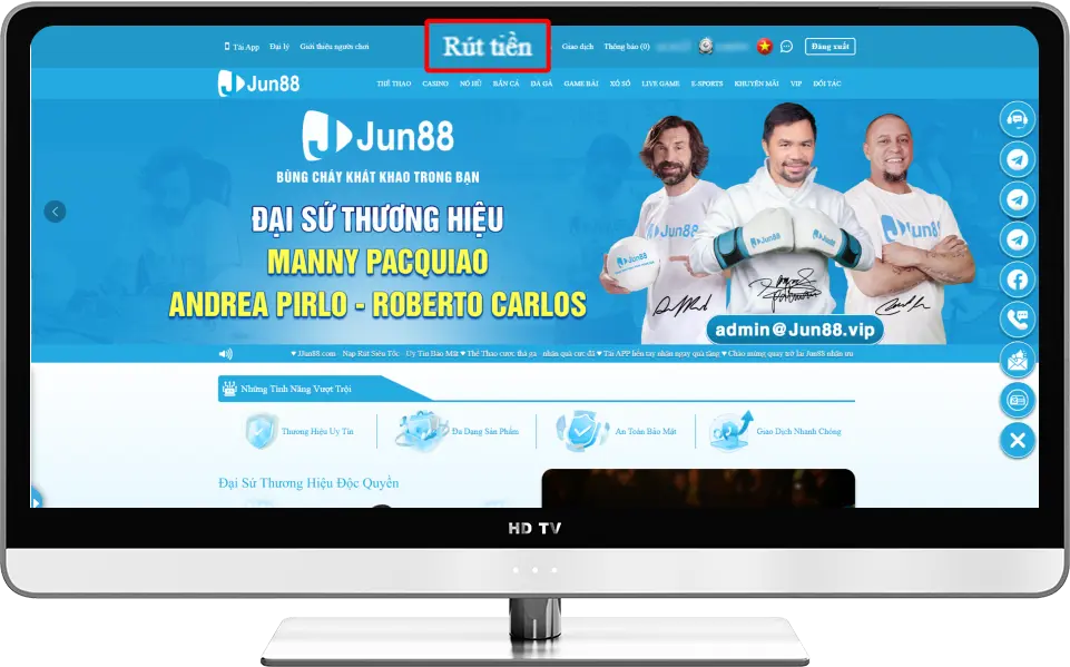 Bước 1: Tại trang chủ » Chọn "Rút tiền"